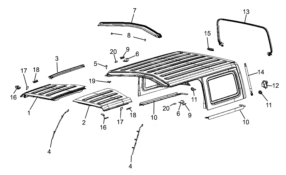 Jeep Wrangler JL Hardtop Parts