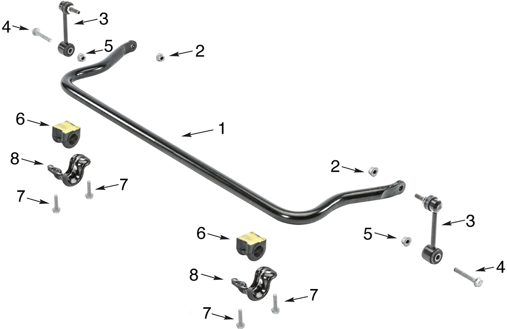 Jeep Wrangler JK Front Non-Disconnect Stabilizer Bar Parts