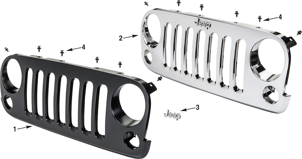 Jeep Wrangler JK Grille Parts