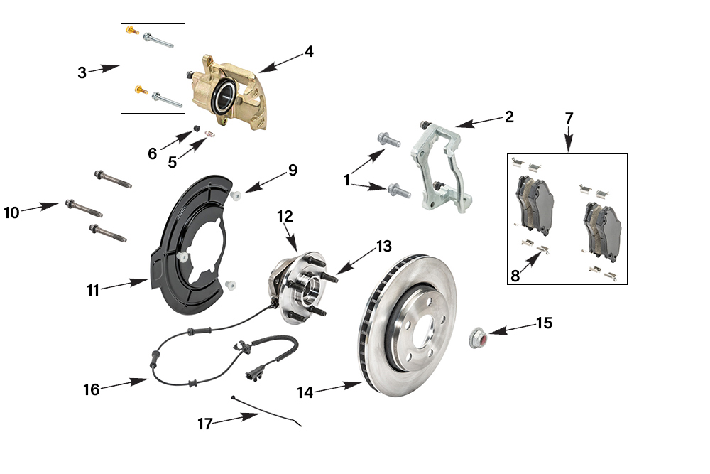 Jeep Gladiator JT Front Brake Parts