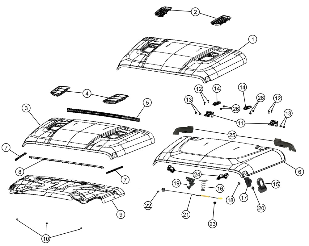 Jeep Gladiator JT Hood Parts