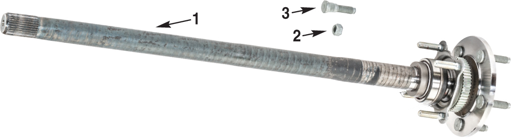 Jeep Wrangler JL Dana 35 Rear Axle Shaft Parts Exploded Diagram