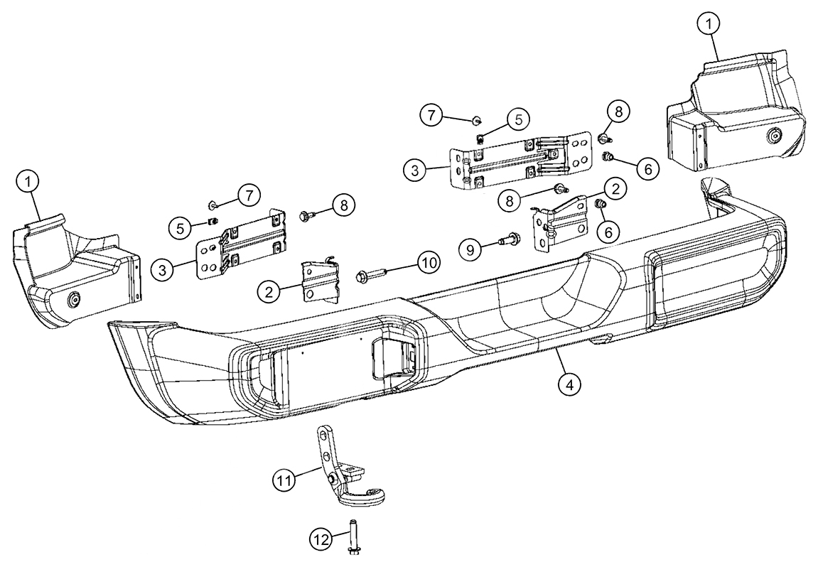 Jeep Wrangler JL Rear Bumper Parts