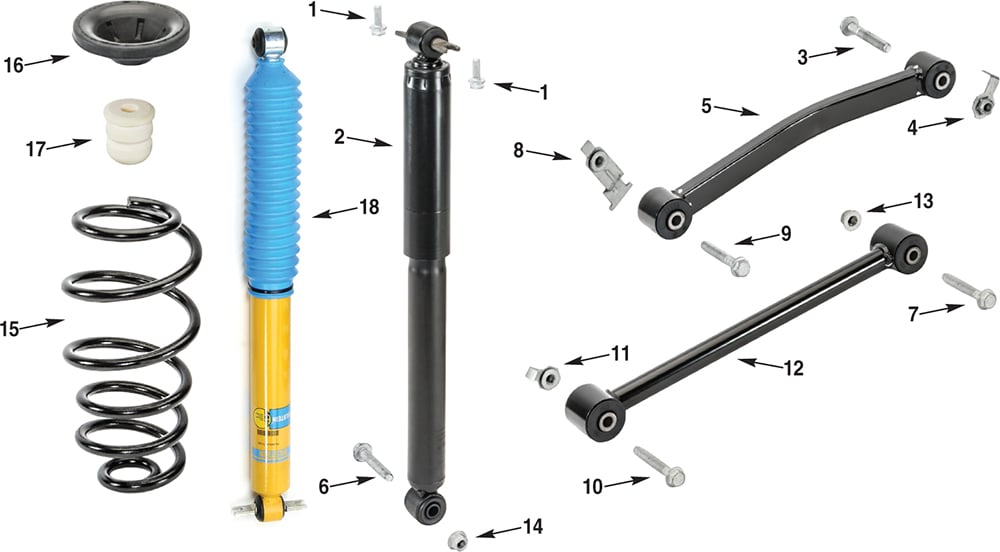 Jeep Wrangler JK Rear Suspension Parts