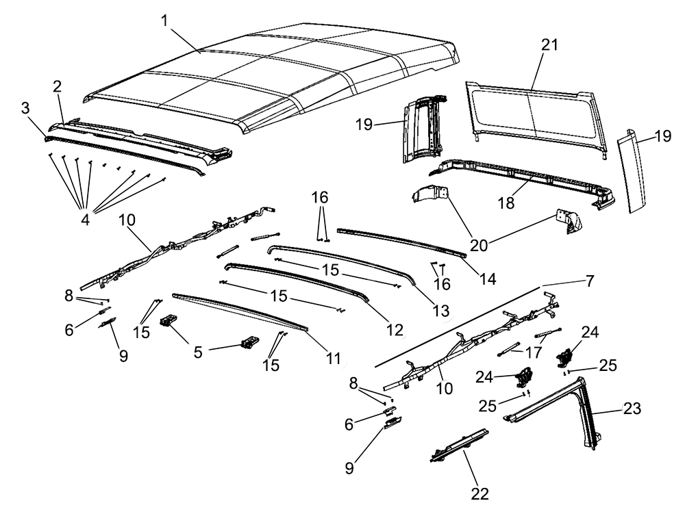 Jeep Gladiator JT Soft Top Hardware Parts