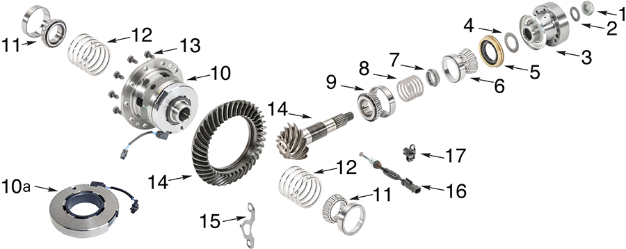 Jeep Wrangler JK Dana 44 Rubicon Rear Differential Parts Exploded Diagram