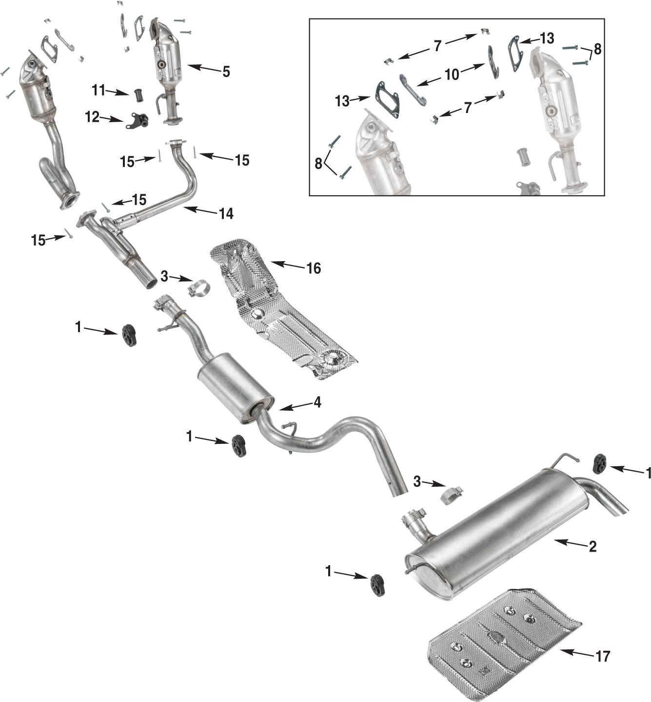 Jeep Wrangler JK Exhaust Parts