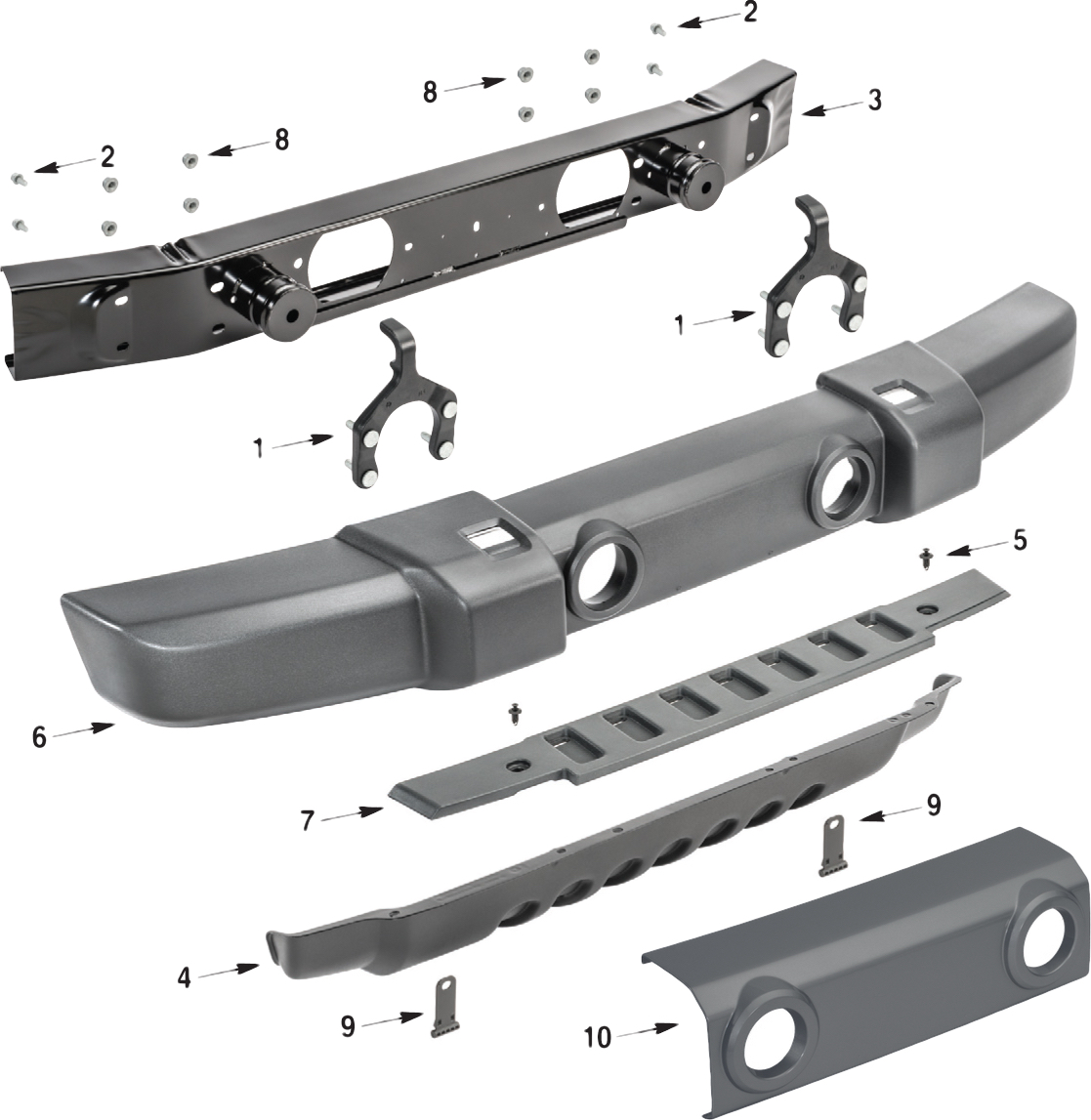 Jeep Wrangler JK Front Bumper Parts