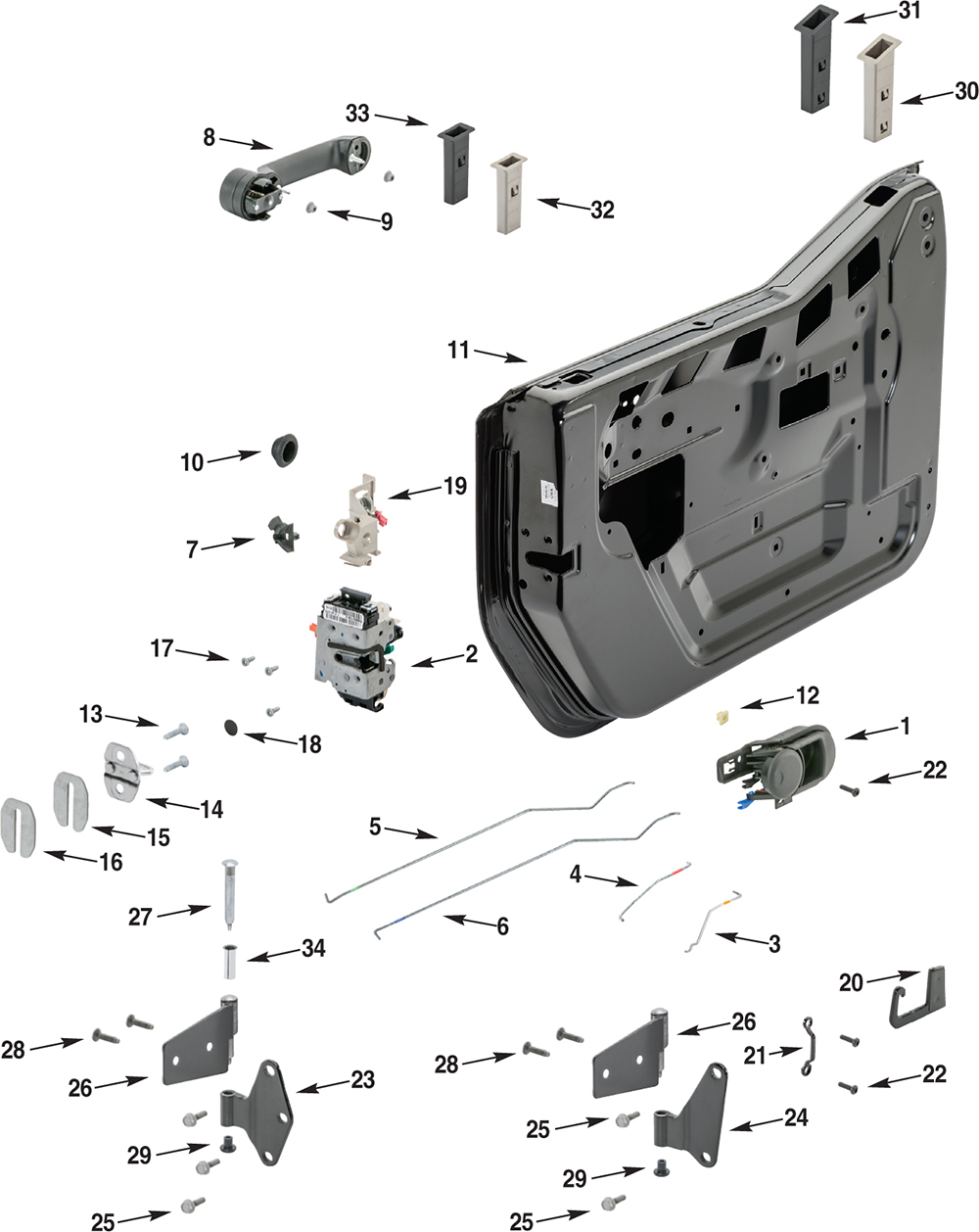 Jeep Wrangler JK Front Full Steel Door Parts