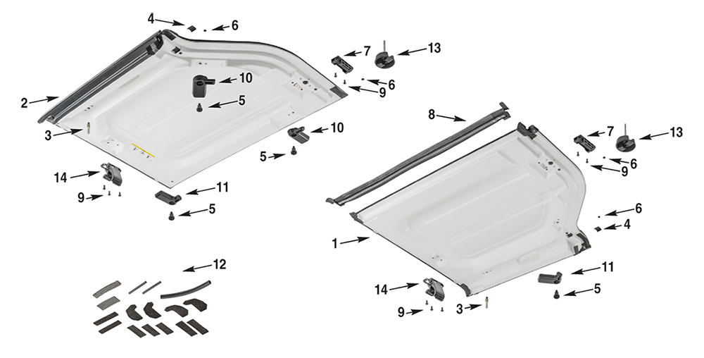 Jeep Wrangler JK Hardtop Freedom Panel Parts