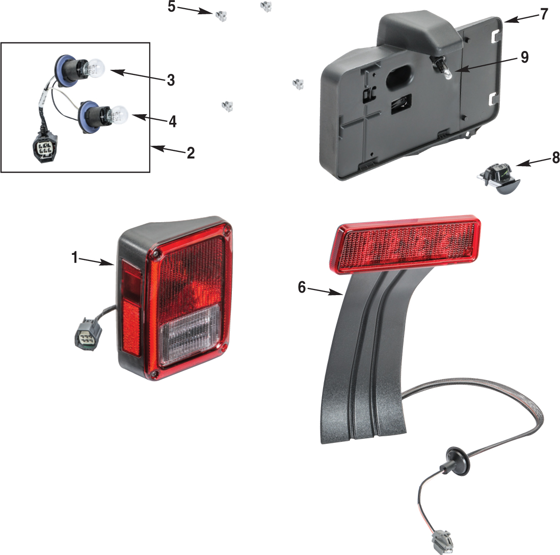 Jeep Wrangler JK Rear Lamp Parts