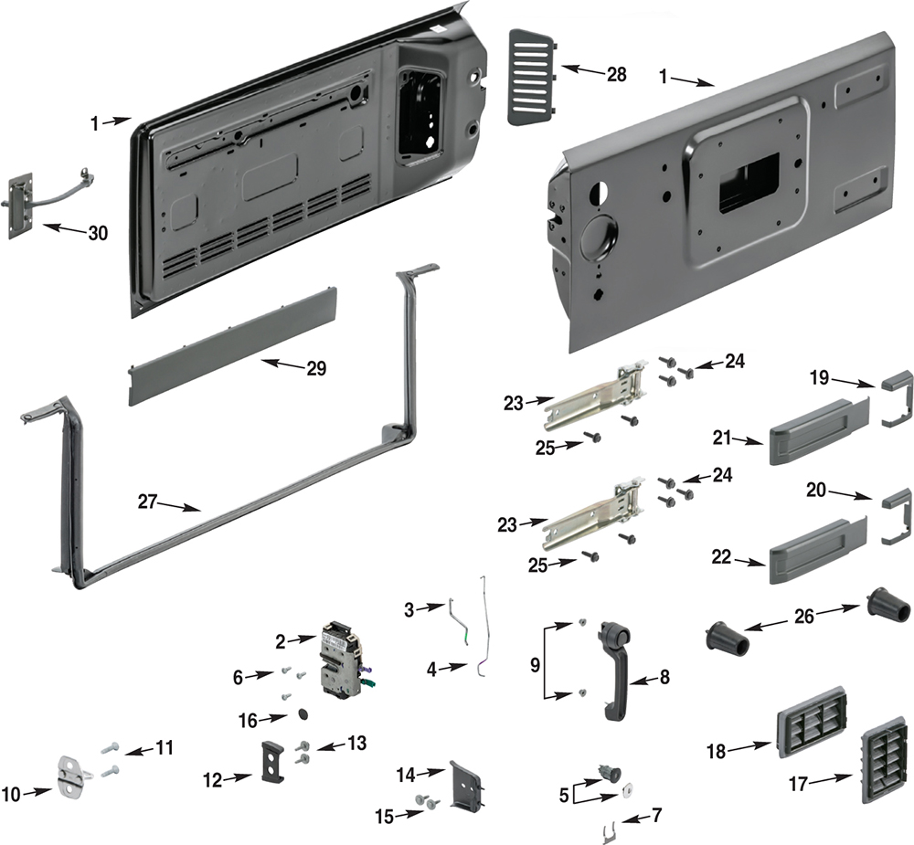 Jeep Wrangler JK Tailgate Parts